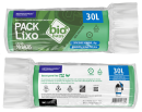 SACO DE LIXO BIOBAGS 30 LITROS VERDE (59X62 CM) - FARDO COM 10 ROLOS (30 UND POR ROLO)