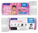 PACK LIXO DIVA 030 LITROS 59X62 ROSA FD 10X30 UN
