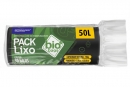 SACO DE LIXO BIOBAGS 50 LITROS PRETO (63X80 CM) - FARDO COM 10 ROLOS (30 UND POR ROLO)