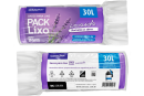 SACO DE LIXO LAVANDA 30 LITROS (59X62 CM) - FARDO COM 10 ROLOS (30 UND POR ROLO)