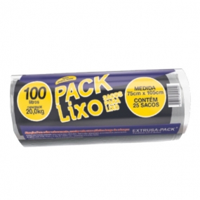 PACK LIXO 100 LITROS PRETO 75X105 FD 10X25 UN PACK LIXO 100 LITROS PRETO 75X105 FD 10X25 UN