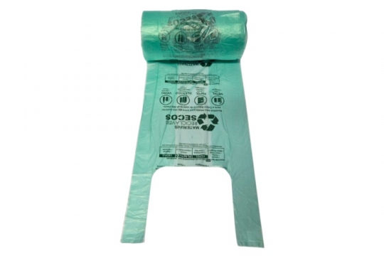 EXPK - SACOLA EM ROLO 35 X 45 COD. BARRAS VERDE - CX.09X250UN