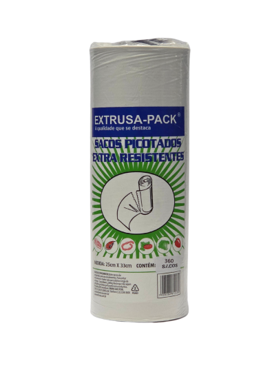 SACO PICOTADO B2 SOLDA FUNDA 25 X 33 - FARDO COM 06 ROLOS (360 SACOS POR ROLO)