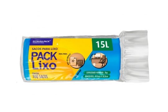 SACO DE LIXO 15 LITROS AZUL (39X58 CM) - FARDO COM 10 ROLOS (100 UND POR ROLO)